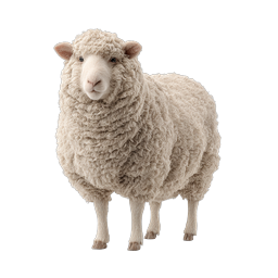 Realistic Fluffy Sheep Icon - Premium 3D Animal Illustration