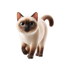 Realistic Siamese Cat Icon - 3D Rendered Pet Illustration
