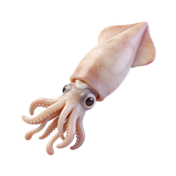 Realistic Squid Icon for Marine Life Resources