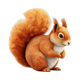 Realistic Red Squirrel 3D Icon - Cute Wildlife Illustration