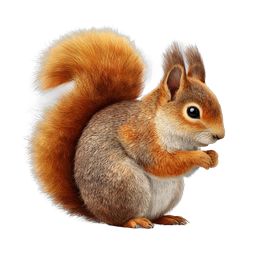 Realistic Red Squirrel Icon | Wildlife Nature Illustration