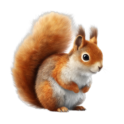 Realistic Red Squirrel Icon - Detailed Wildlife Illustration