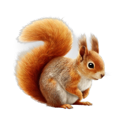 Realistic Red Squirrel Icon - Wildlife Animal Illustration