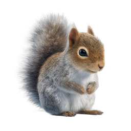 Realistic Gray Squirrel Icon - Wildlife Nature Illustration