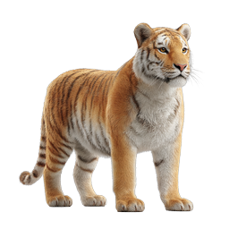 Realistic Tiger Icon - Majestic Wild Big Cat Illustration