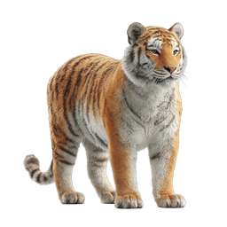 Realistic Tiger Icon - Majestic Wild Big Cat Illustration