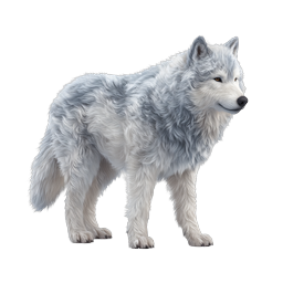 Realistic White Wolf Icon - Majestic Wildlife Illustration