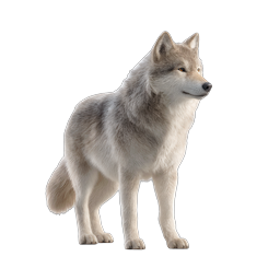 Realistic Gray Wolf Icon - Detailed Wildlife Illustration