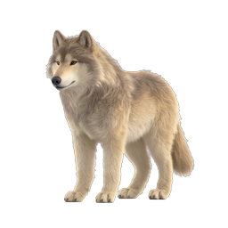 Realistic Gray Wolf Icon - Detailed Wildlife 3D Render