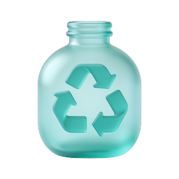 Recyclable Glass Bottle Icon | Eco-Friendly 3D Design