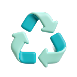 3D Recycling Icon - Eco-Friendly Green Symbol