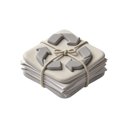 Recycle Documents Icon - 3D Clay Style Sustainability
