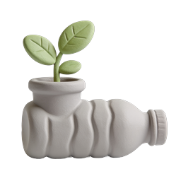 Recycled Vase with Plant Sapling Eco Icon