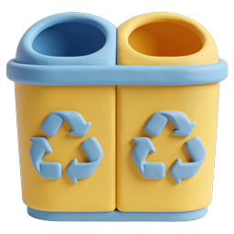Clay-Style Recycling Bin Icon for Eco Projects