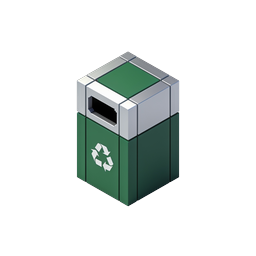 Recycling Bin Isometric 3D Icon for Eco Apps