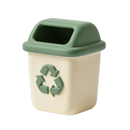 Icono de contenedor de reciclaje clay 3D para diseños ecológicos