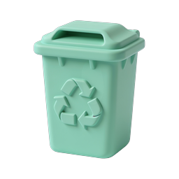 Recycling Bin Icon - 3D Clay Style Eco Symbol