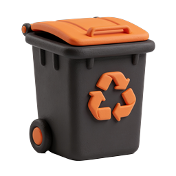 Recycling Trash Bin 3D Icon - Eco Waste Container
