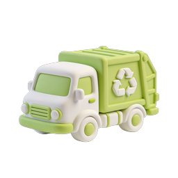 Recycling Truck Icon - Green Eco-Friendly 3D Clay Style