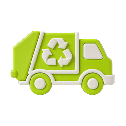 Green Recycling Truck 3D Icon - Eco-Friendly Design