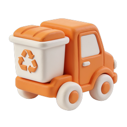 Recycling Truck Clay Icon - Eco-Friendly 3D Illustration