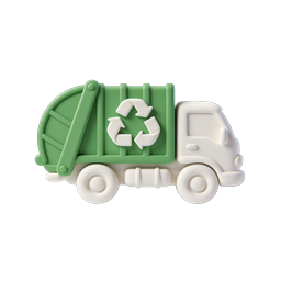 Recycling Truck 3D Clay Style Icon | Eco-Friendly Design