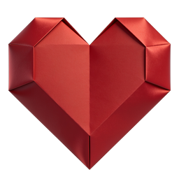 Rotes 3D-Herz-Icon - Geometrisches Liebes-Symbol