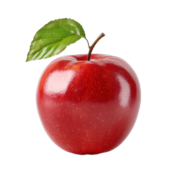 Realistic Red Apple Icon - Fresh Fruit PNG