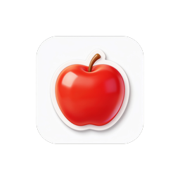 Red Apple Icon - Glossy Realistic Food App Icon