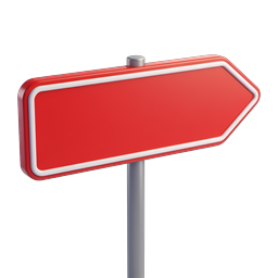 Red Arrow Direction Sign Icon - 3D Rendered