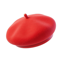 Red Beret Hat Icon | 3D Clay Style French Cap