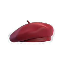 Red Beret Hat Icon | Classic French Style 3D Design