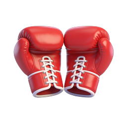 Red Boxing Gloves Icon - 3D Sports Equipment