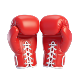 Red Boxing Gloves 3D Icon for Sports & Fitness