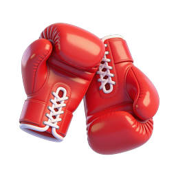 Red Boxing Gloves Icon - Premium 3D Sports Symbol