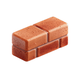 Red Brick Stack 3D Icon | Construction & Building