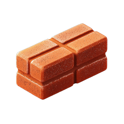 Red Clay Brick Stack 3D Icon for Construction