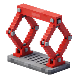 Vibrant Red Bridge Icon for Transportation Themes