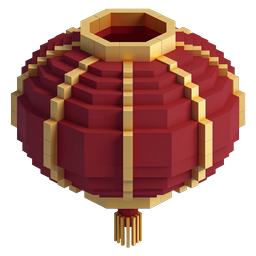 Red Chinese Lantern Isometric Icon | Festival Decoration