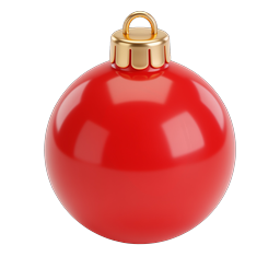 Red Christmas Ornament Ball Icon - Festive Holiday Decoration