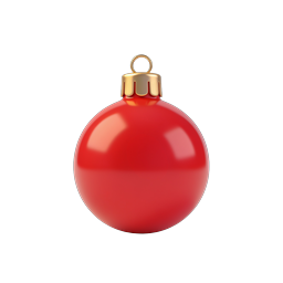 Red Christmas Ornament Ball with Gold Cap Icon