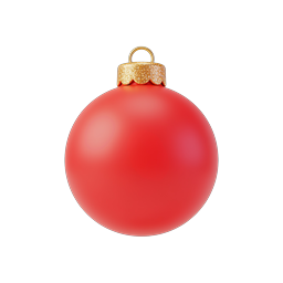 Red Christmas Ornament Icon - Festive Holiday Bauble