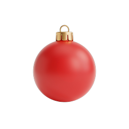 Red Christmas Ornament Icon - Festive Holiday Decoration