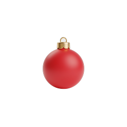 Red Christmas Ornament Icon - Festive Holiday Decoration