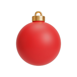 Red Christmas Ornament Bauble Icon - Holiday Decoration