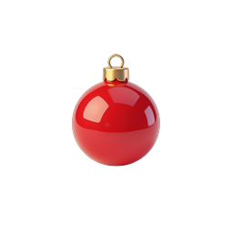 Red Christmas Ornament Ball Icon - Festive Holiday Decoration