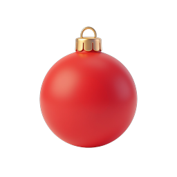 Red Christmas Ornament Ball Icon | 3D Holiday Decoration