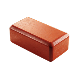 Red Clay Brick Icon - Realistic 3D Construction Material