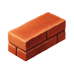 Red Clay Brick Icon - Realistic 3D Construction Material