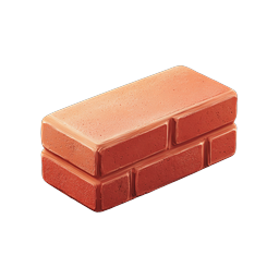 Red Clay Brick Icon - 3D Realistic Building Material